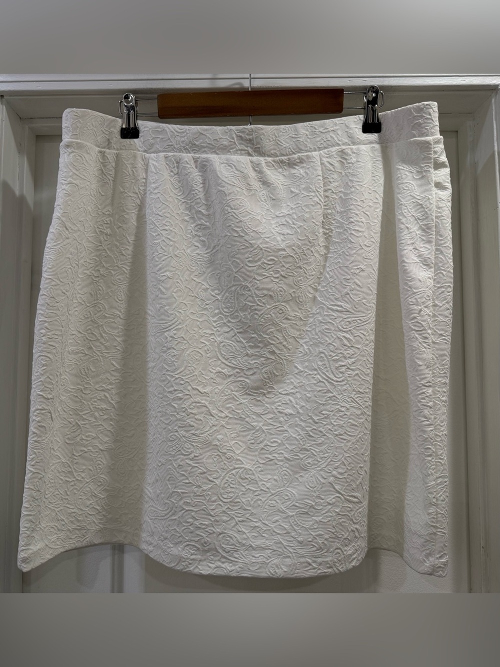 Cato White Textured A-Line Skirt Textured Fully Lined Size XL - Picture 5 of 14